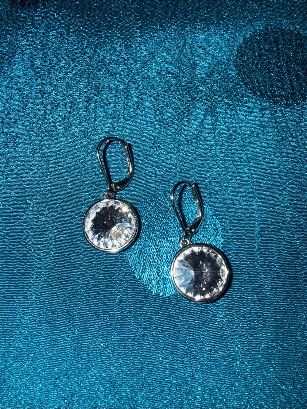 Silver-Tone Clear Crystal Drop Earrings - Women Jewelry